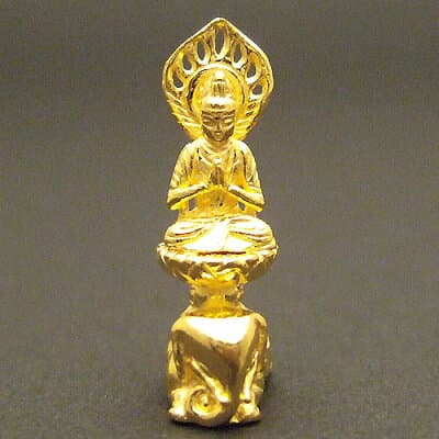 純金製ミニ仏像 普賢菩薩 高さ2.2cm