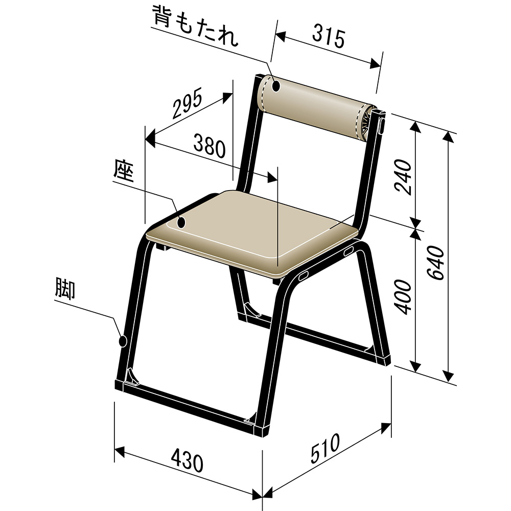 本堂用お詣り椅子 アルミ製 1-TA型（5脚セット）