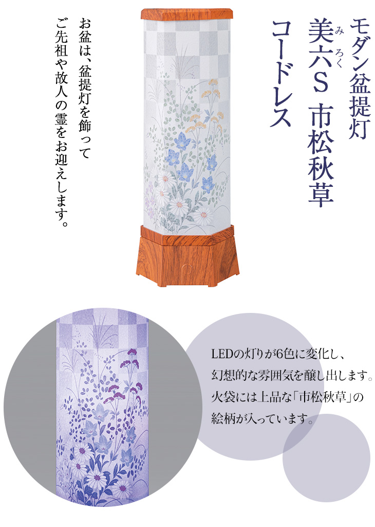 美六(みろく) S 市松秋草 コードレス Y0417