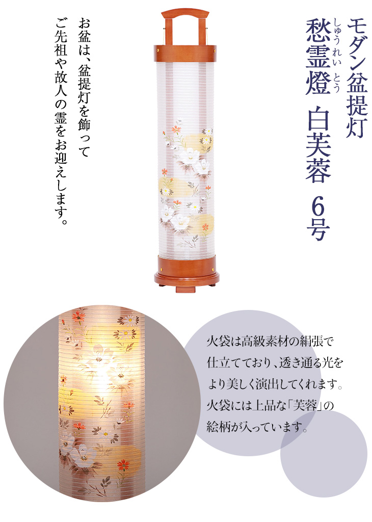愁霊燈(しゅうれいとう) 白芙蓉6号 F8716