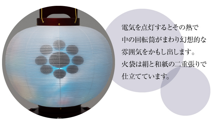 家紋入 回転行灯 たまふさ 桜調11号 1536-4
