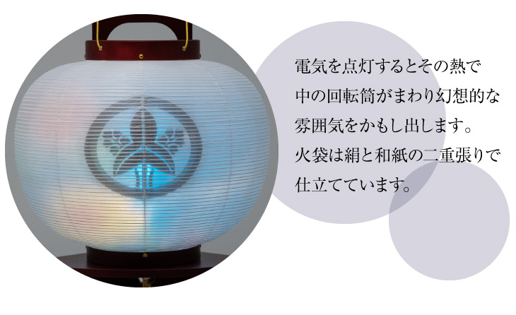 家紋入 回転行灯 たまふさ 桜調10号 1566-4
