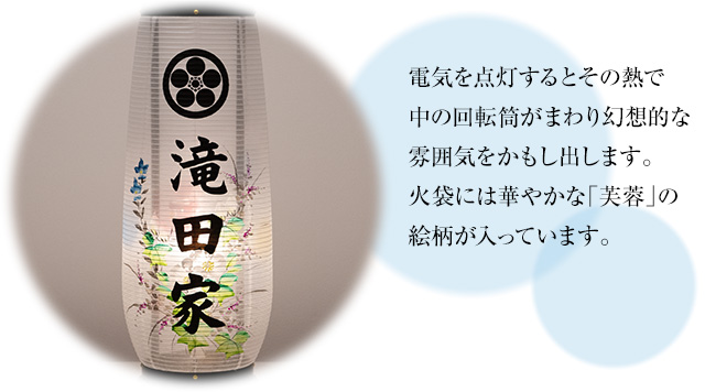 家紋・家名入 盆提灯 回転行灯 あけぼの4号 2734-KM-2