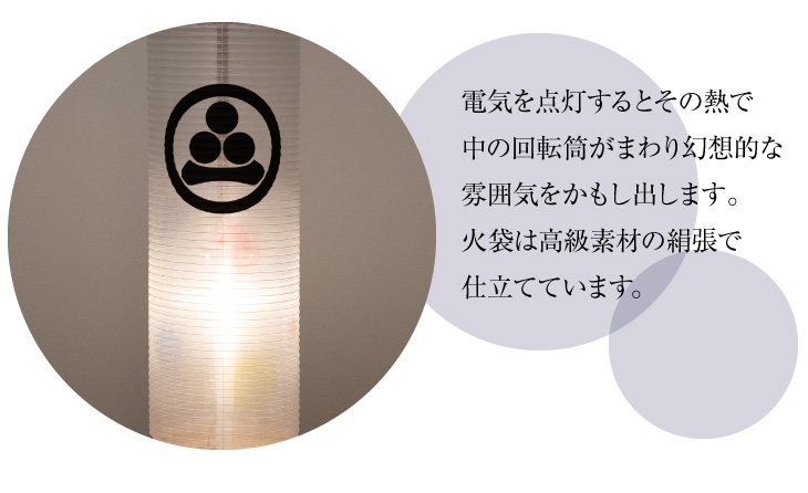 家紋入 回転行灯立花桜調5号 3841-1-2