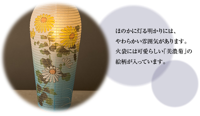 ミニお盆提灯 小珠(こだま)美濃菊 3902-T