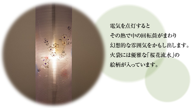 特選盆提灯 回転行灯 立花桜調6号 3967