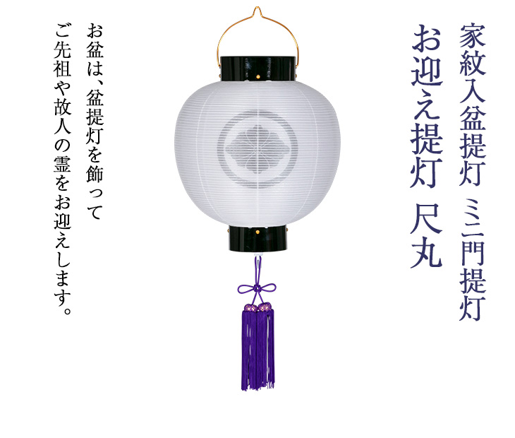 家紋入 ミニ門提灯 尺丸 6110-4