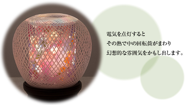 ミニ盆提灯 回転 花まゆ2号 6530(一個)