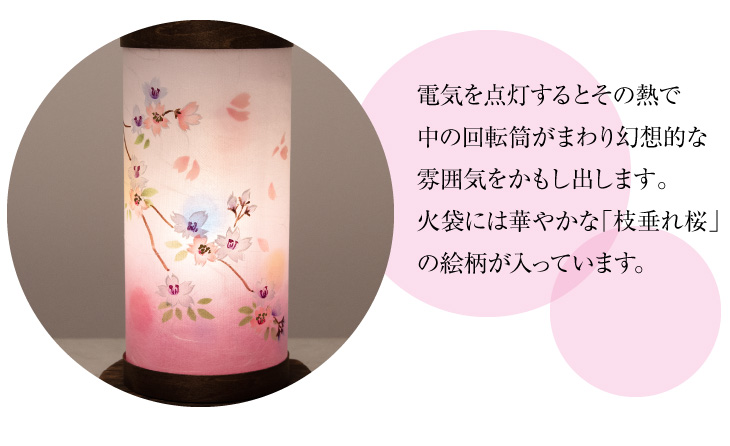 対柄 回転行灯 ほとりび 枝垂れ桜 8911-W