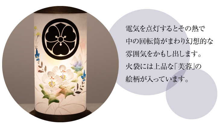 家紋入 回転行灯 ほとりび 芙蓉 8912-1