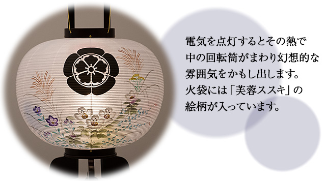 家紋入盆提灯 大内・回転兼用行灯13号 9928-2 一対セット(2個)