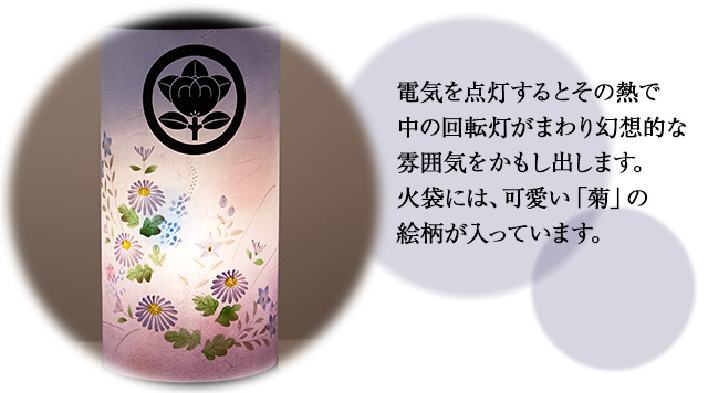 家紋入盆提灯 回転行灯 ひかり1号 9935-1(一個)