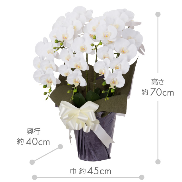 胡蝶蘭 5本立ち お供え花 アートフラワー 造花 ホワイト 滝田商店