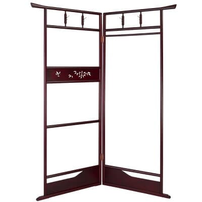 透かし入衣桁 ケヤキ塗 大