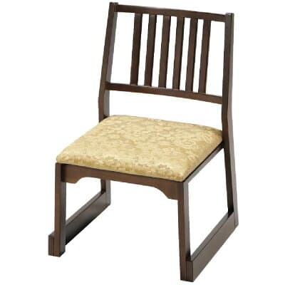 木製背付椅子 金色花柄 H360