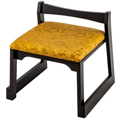 木製法要座椅子 金色花柄 H360