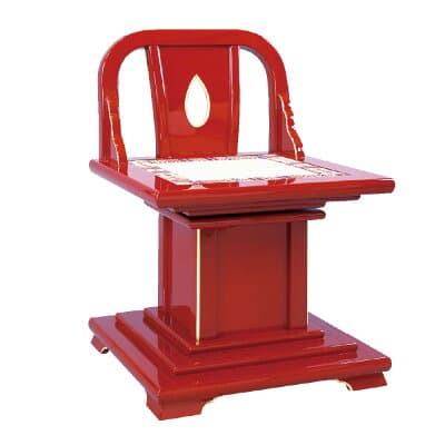 回転式曲録 明光 朱塗面金 繧繝縁