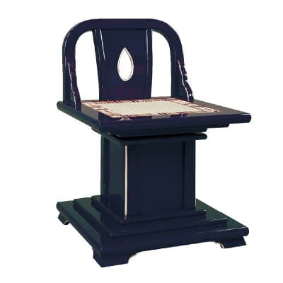 回転式曲録 明光 黒塗面金 繧繝縁