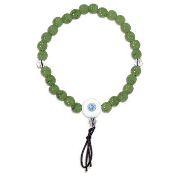 十二支腕輪念珠・巳（へび）・PC柄入りヒスイ