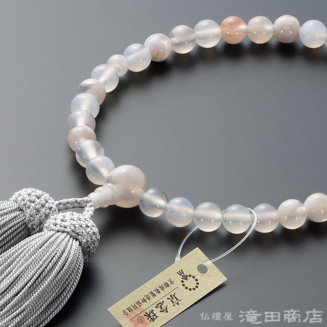 女性用数珠 桜瑪瑙 8mm玉