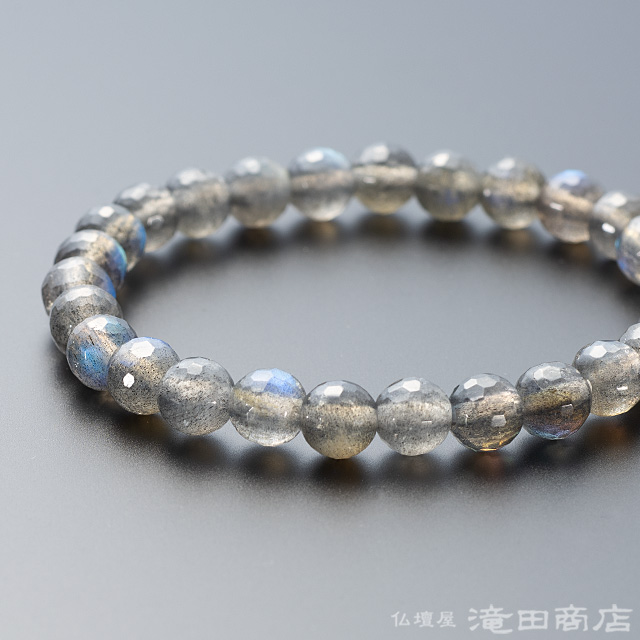 ラブラドライト 切子 7ミリ玉 ストレート