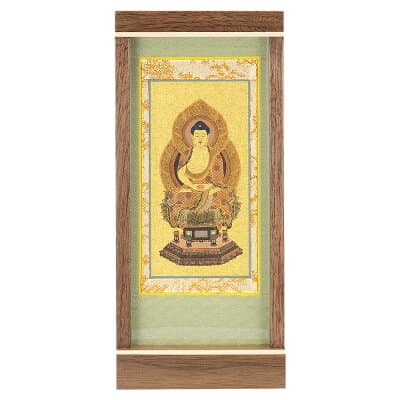 モダン掛軸 エンフレーム 釈迦如来（曹洞宗・臨済宗） ウォールナット