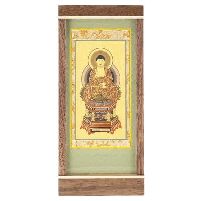 モダン掛軸 エンフレーム 座阿弥陀如来（天台宗） ウォールナット