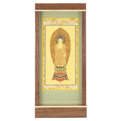 モダン掛軸 エンフレーム 舟阿弥陀如来（浄土宗） ウォールナット