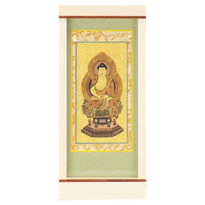 モダン掛軸 エンフレーム 釈迦如来（曹洞宗・臨済宗） メープル