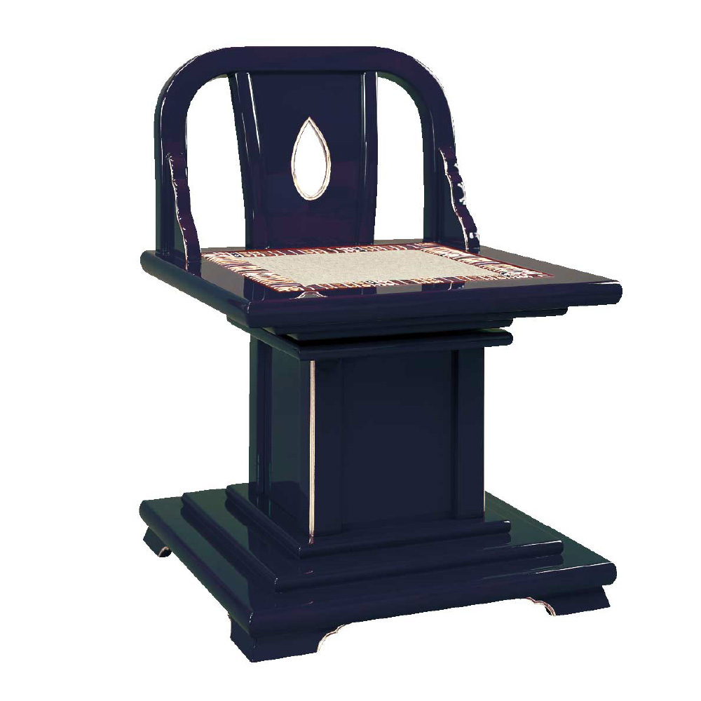 回転式曲録 明光 黒塗面金 繧繝縁