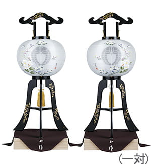 家紋入対柄蒔絵盆提灯11号1026-W