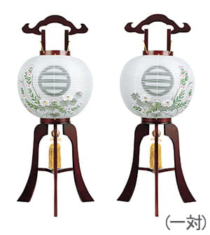 家紋入対柄盆提灯11号(一対)1237-W