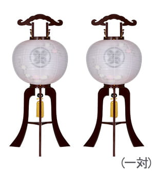 家紋入盆提灯12号 一対セット(2個)9915-3-2