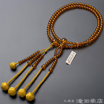 日蓮宗 本式数珠 男性用 本琥珀 尺2